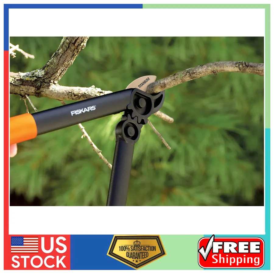 Fiskars PowerGear 15 Inch Titanium Bypass Lopper Compound Action Garden Tool