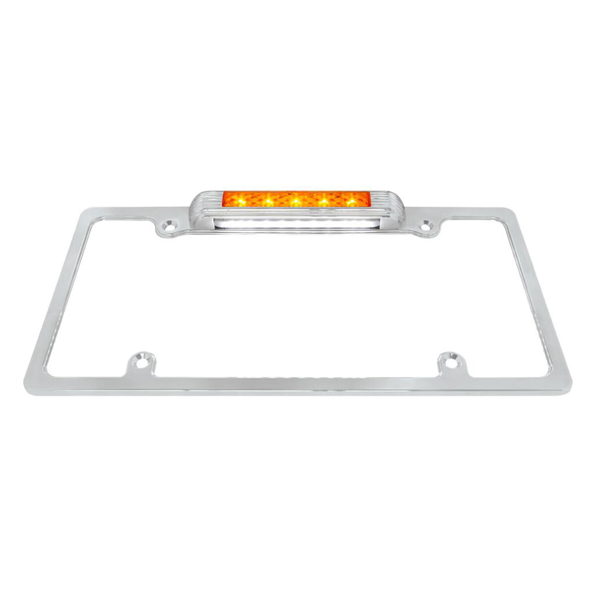 United Pacific Chrome License Plate Frame with Auxiliary Light – 1 Unit