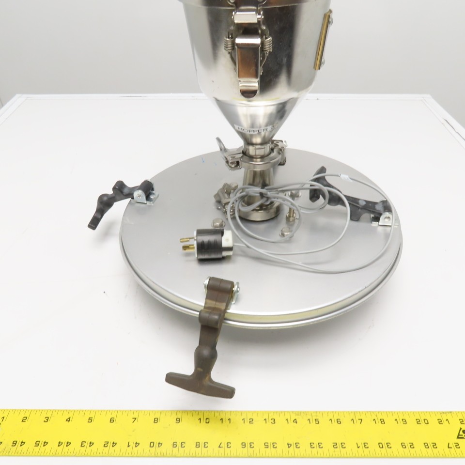 Bulk Powder Granule Unloader Funnel W/ Dust Extraction Hood & Level Sensor