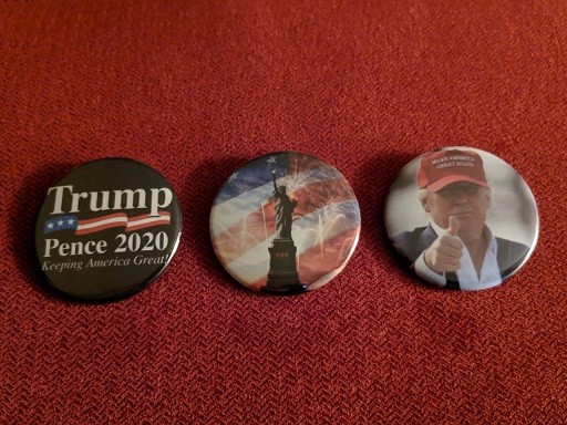 Trump 2020 - 3 x 1.75" pin-back buttons