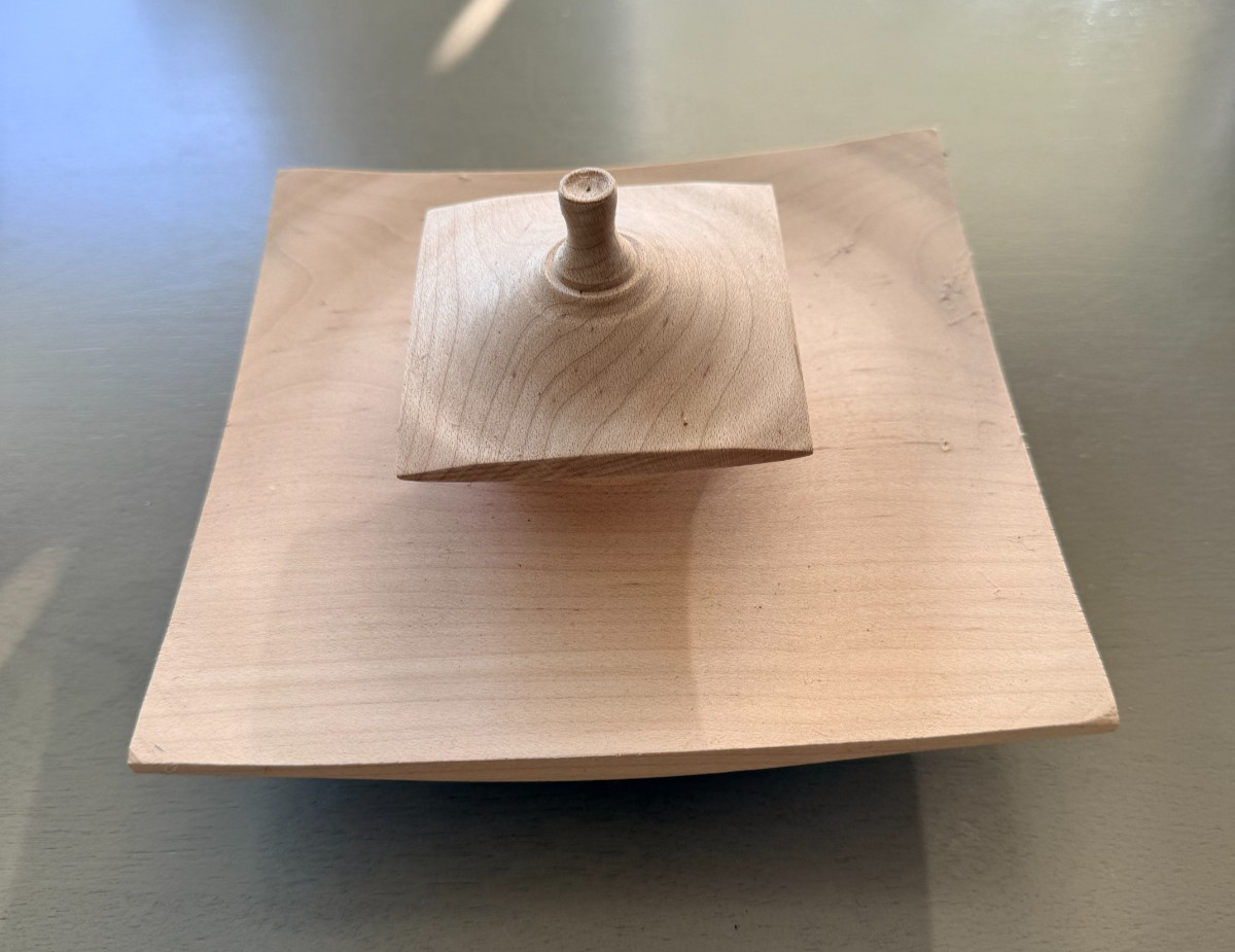 Hand Turned Hardwood Lidded Keepsake Box Handmade Minimalist Artisan Decor