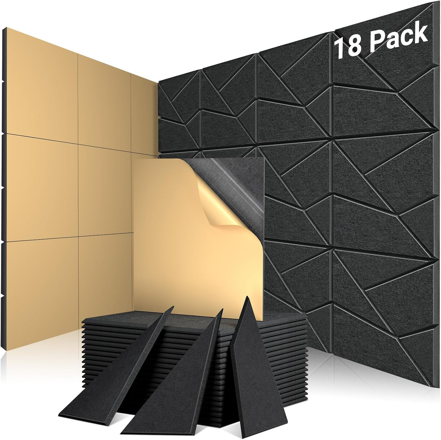 Soundproof Wall Panels, Acoustic Self-Adhesive Sound Proof Panels for Walls, Hig