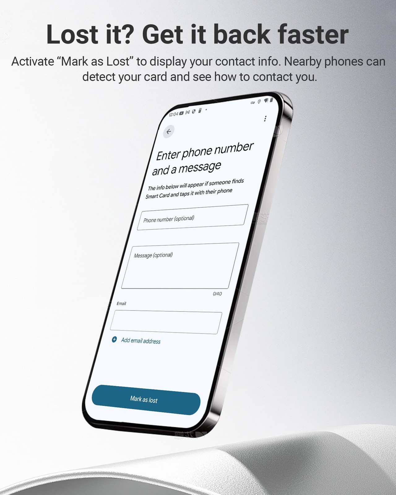 Android Wallet Tracker Card, Smart Card (Android Only), GPS Black