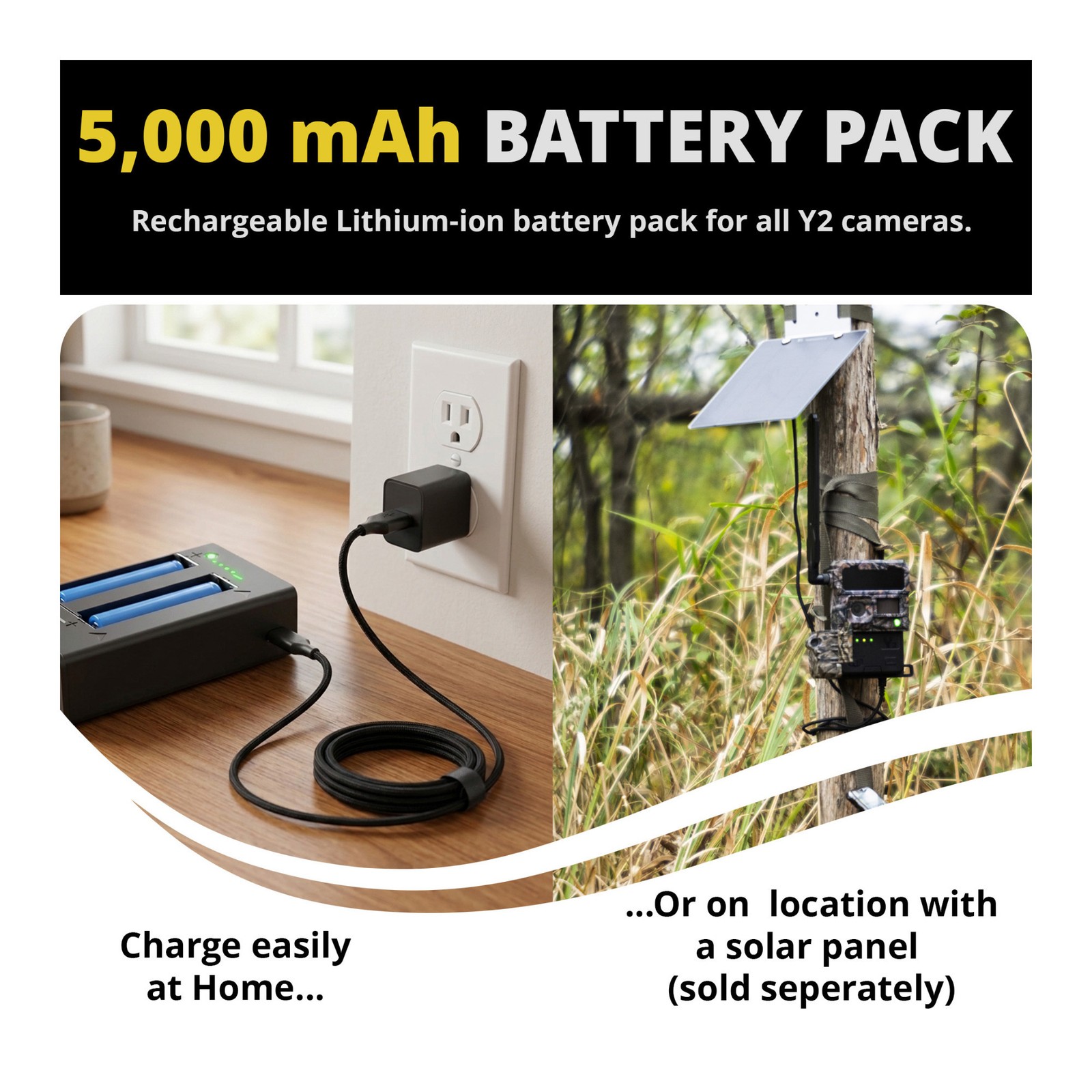 Yellowstone Y2 Camera Bundle with Battery, Solar Panel, and Accessories (4-Pack)