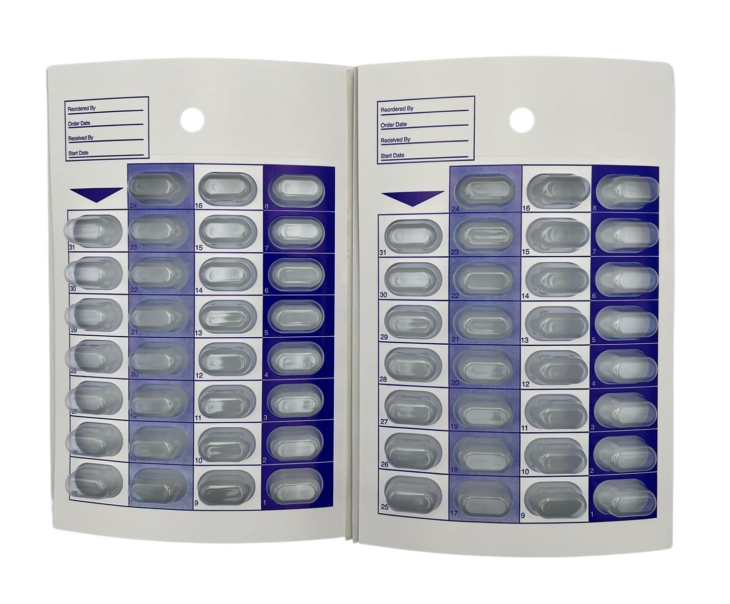31 Day Monthly Cold Seal Medication Pill Blister Cards, Disposable Easy to Us...