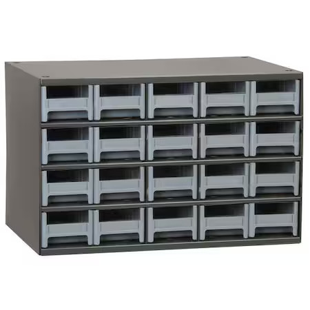 Akro-Mils 19320 Steel, Polystyrene, Drawer Bin Cabinet, 11 In D X 11 In H X 17