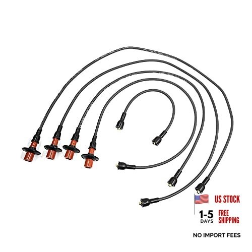 Pack of 5 Black Spark Plug Wires for Volkswagen Beetle - Fits Cars