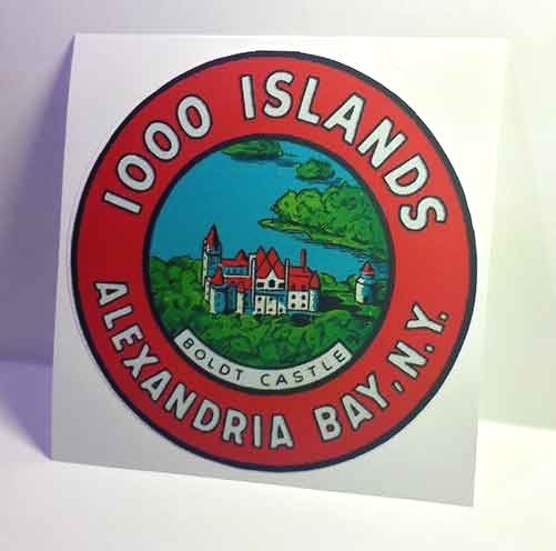Alexandria Bay, 1000 Islands Vintage Style Travel Decal / Vinyl Sticker