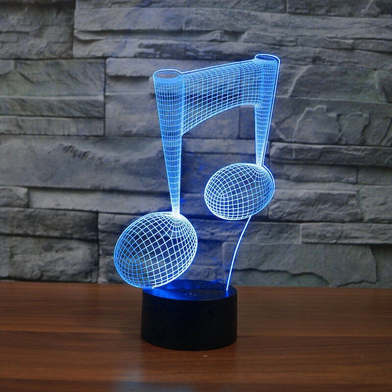 1 pcsHome Decor Music Note 3D LED Night Lights 7-Color Acrylic Visual Touch Lamp