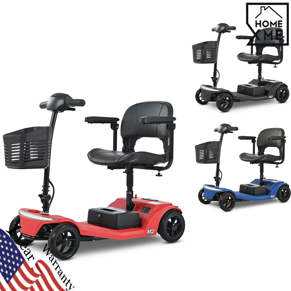 4 Wheels Foldable Mobility Scooter 20 Miles 330bs Capacity 5 MPH w/ LED Light