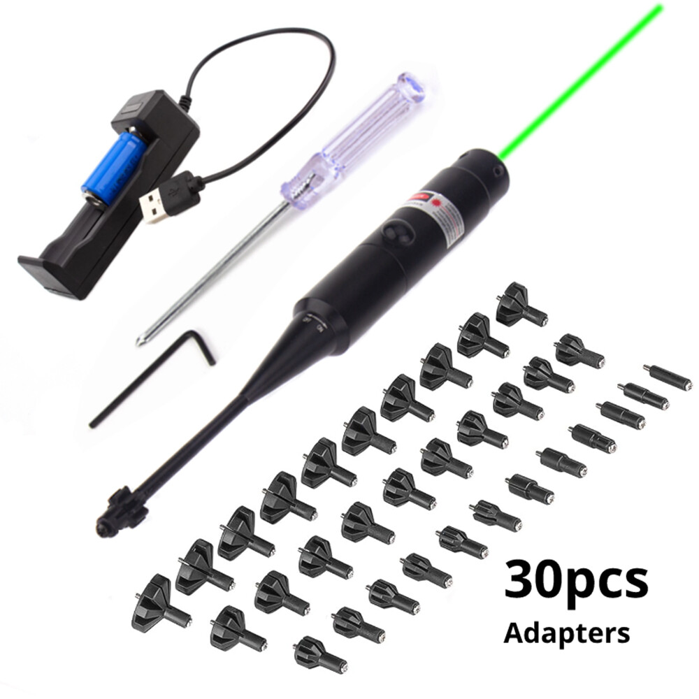 Green Laser Bore Sighter Kit .177 to .78 12AG Rifle Multiple Caliber Boresighter