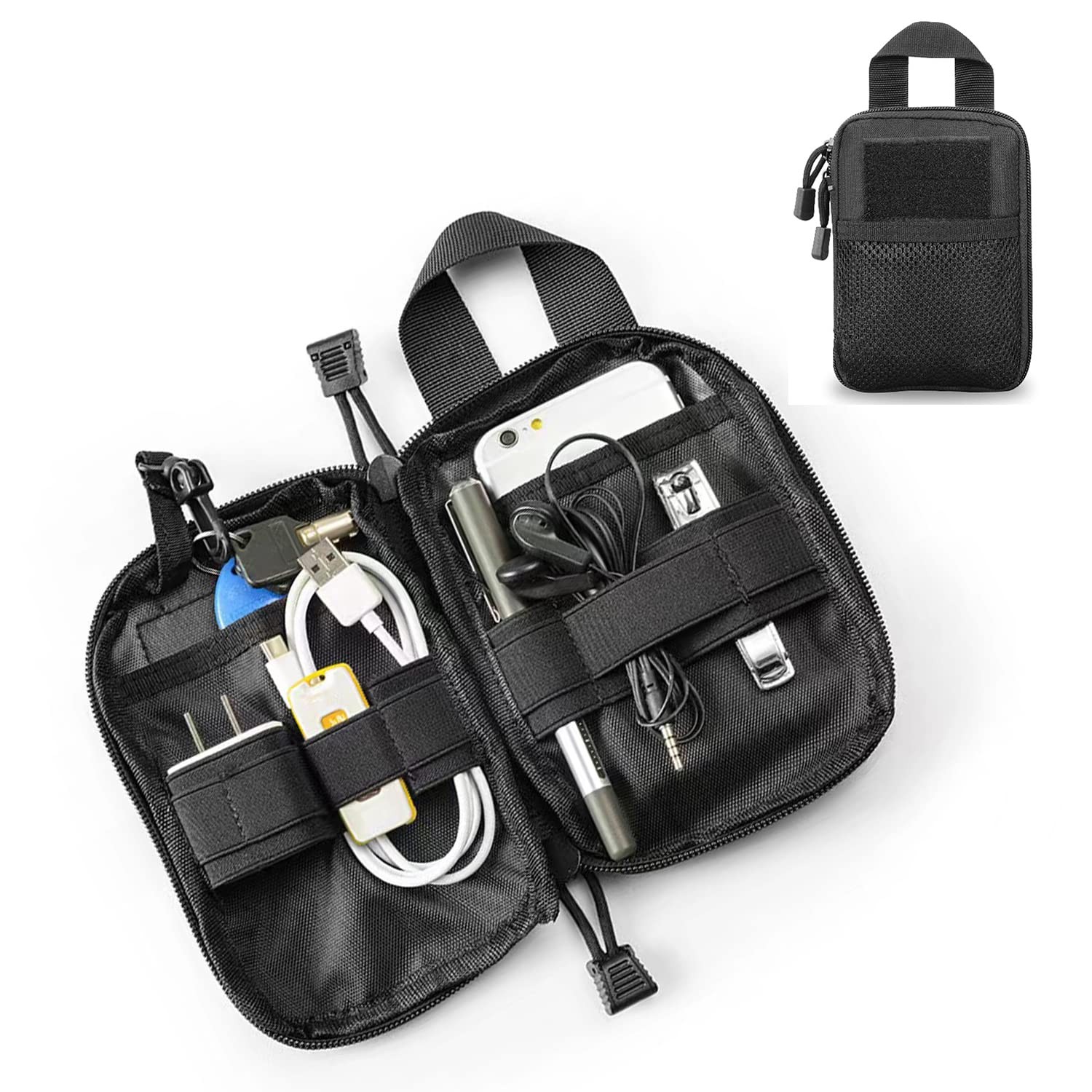 Tactical EDC Pocket Organizer Pouch Only, Mini Small Tool Storage Pouch Bag P...