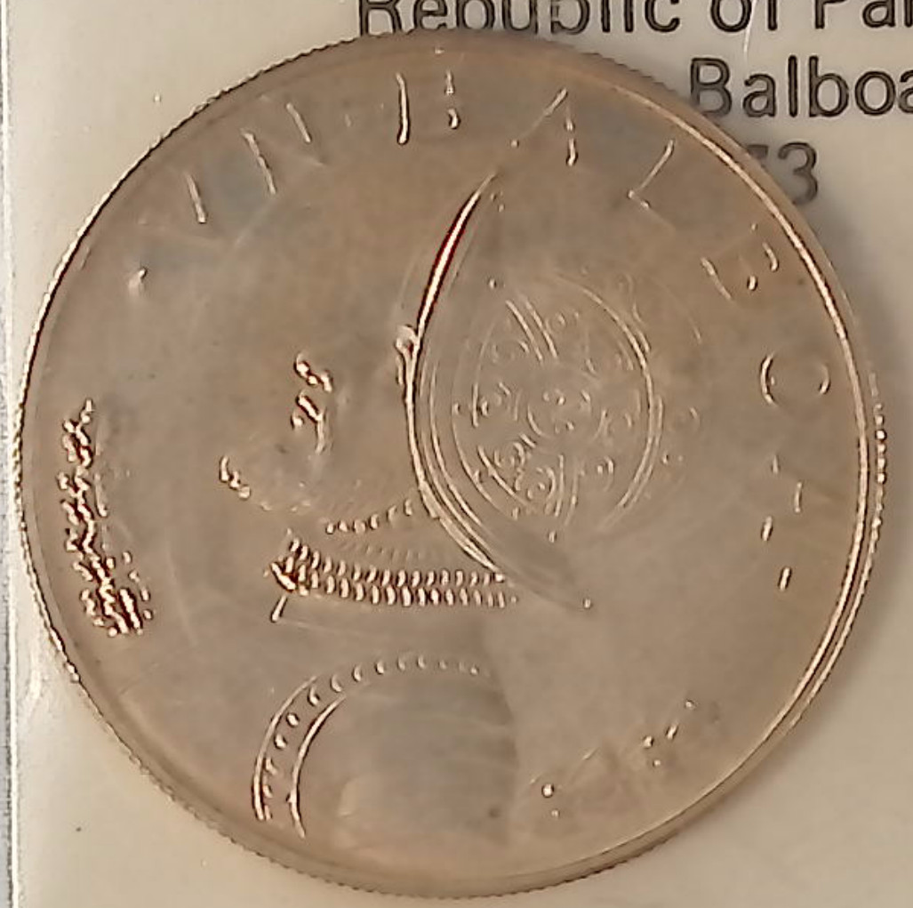 1973 Panama 1 Balboa Struck at SF Mint 90% Silver (26.73 grams)