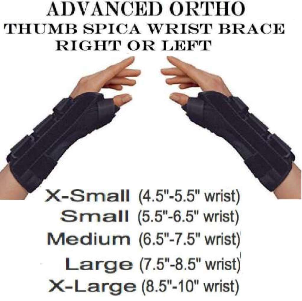 Advanced Ortho Thumb Spica Wrist Brace (Medium Left (6½-7½))