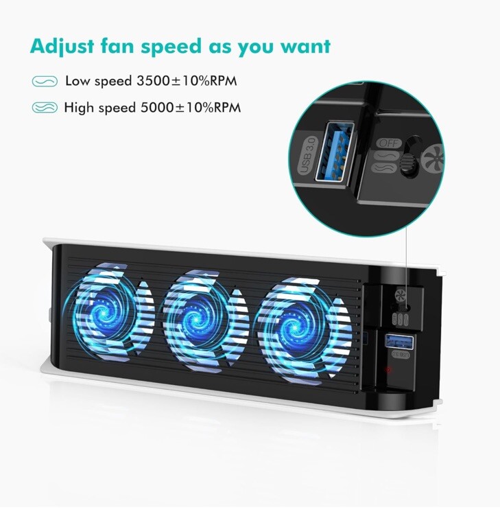 For PS5 PlayStation 5 Console Host Cooling Fan Cooler Game External Accessorie