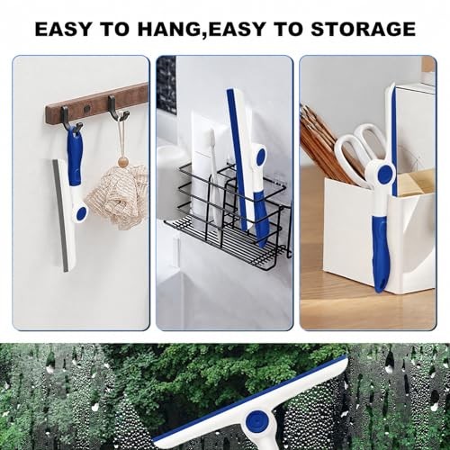 Window Squeegee for Glass Doors，All-Purpose 9.7” Window Cleaning Squeegee,