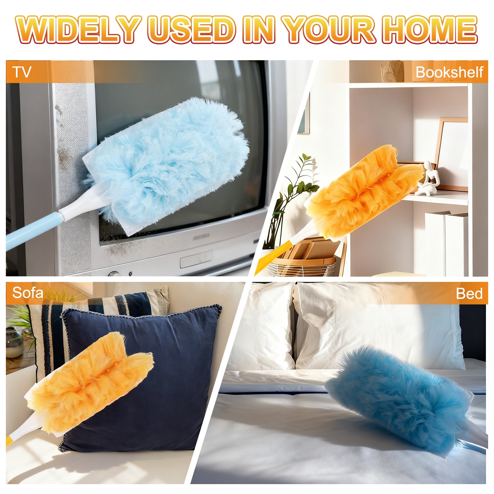 4 Count Yellow Handle Refill, with 40 Yellow Dusters