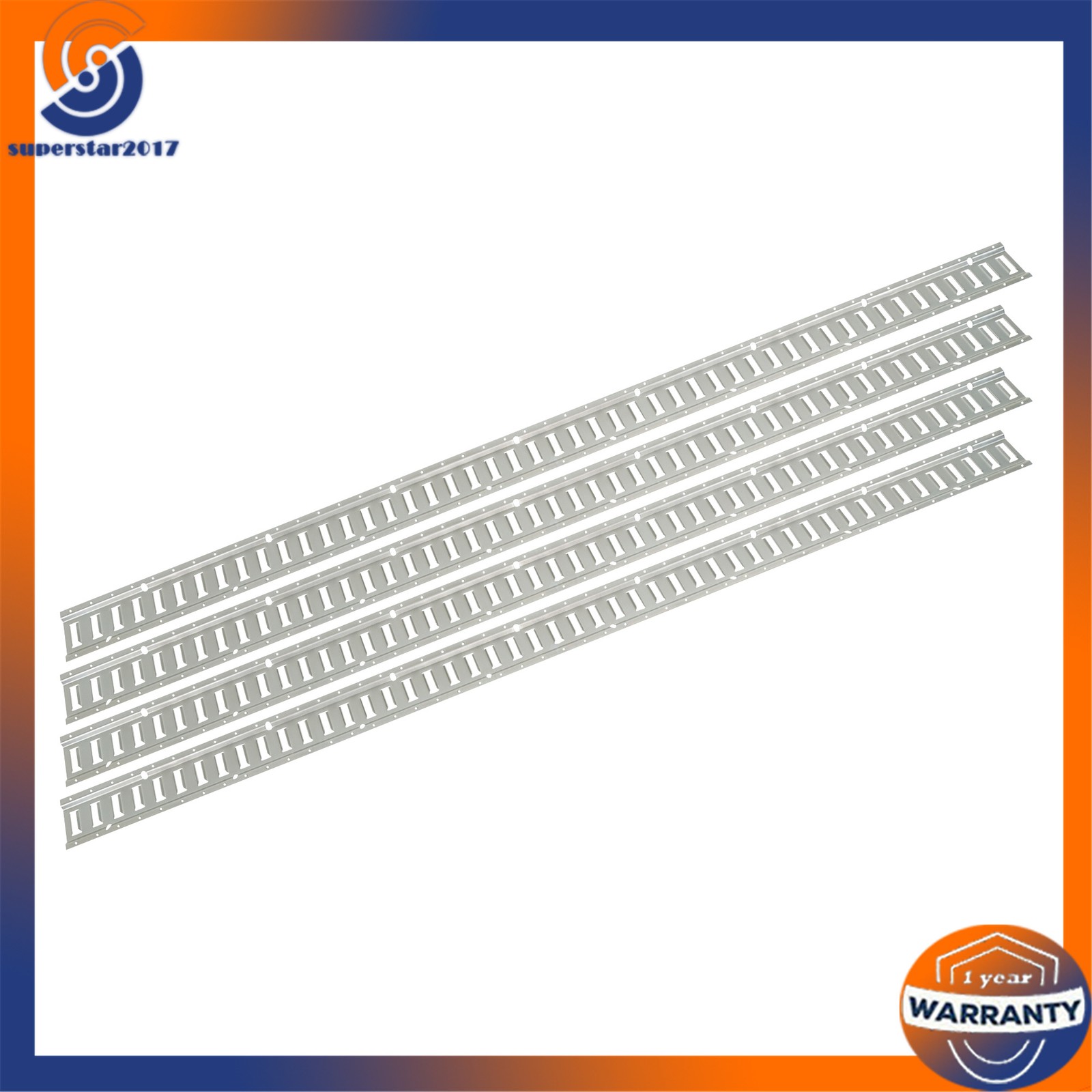 Silver 28 Pack 8 Foot E Track Rail Kit, Zinc Plated With Hardware For Trailers