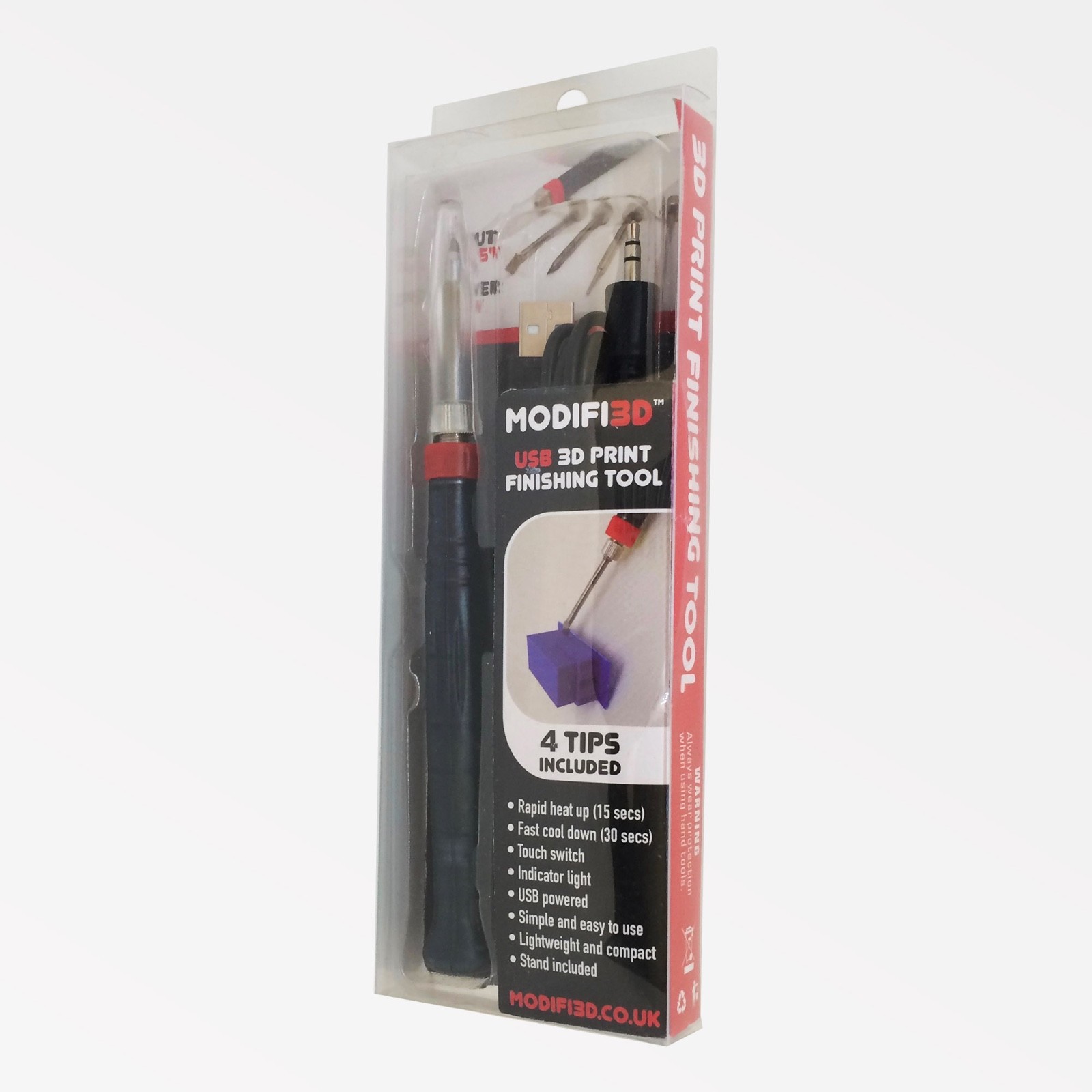 MODIFI3D Original : 3D Print Finishing Tool - including 4 tips, USB powered.