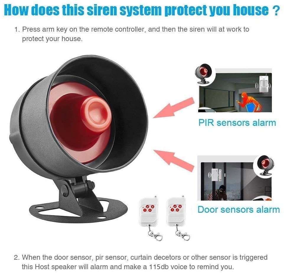 Simple DIY Wireless Safety Alarm System Window Sensor Burglar Warning Kit