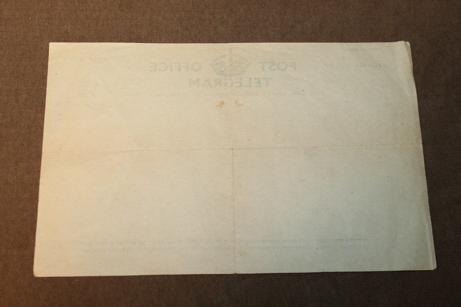 Original WW2 British Army Soldier's Post Office Telegram, (19)41 dated