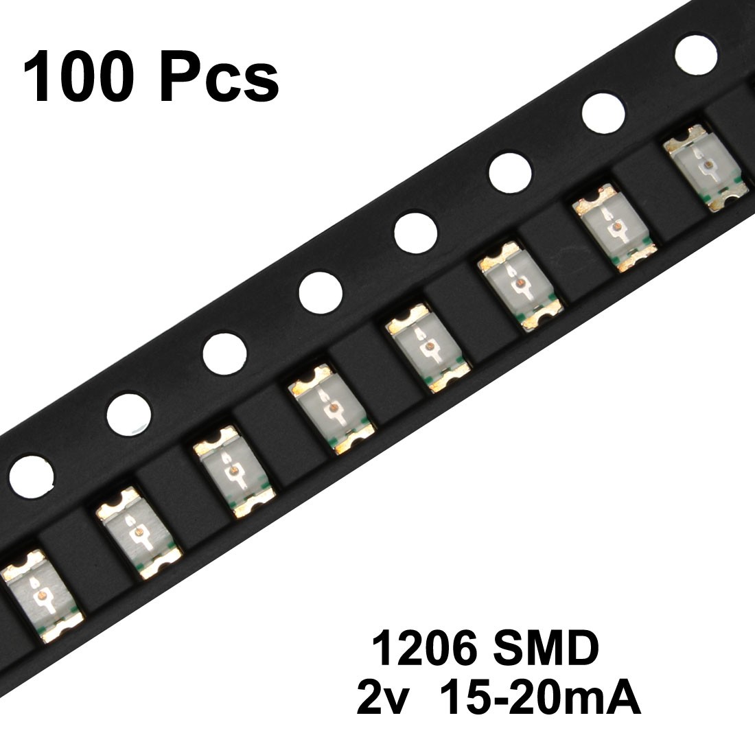 100 pcs 1206 Surface Mounted Devices Red LED Lighting Electronics Light