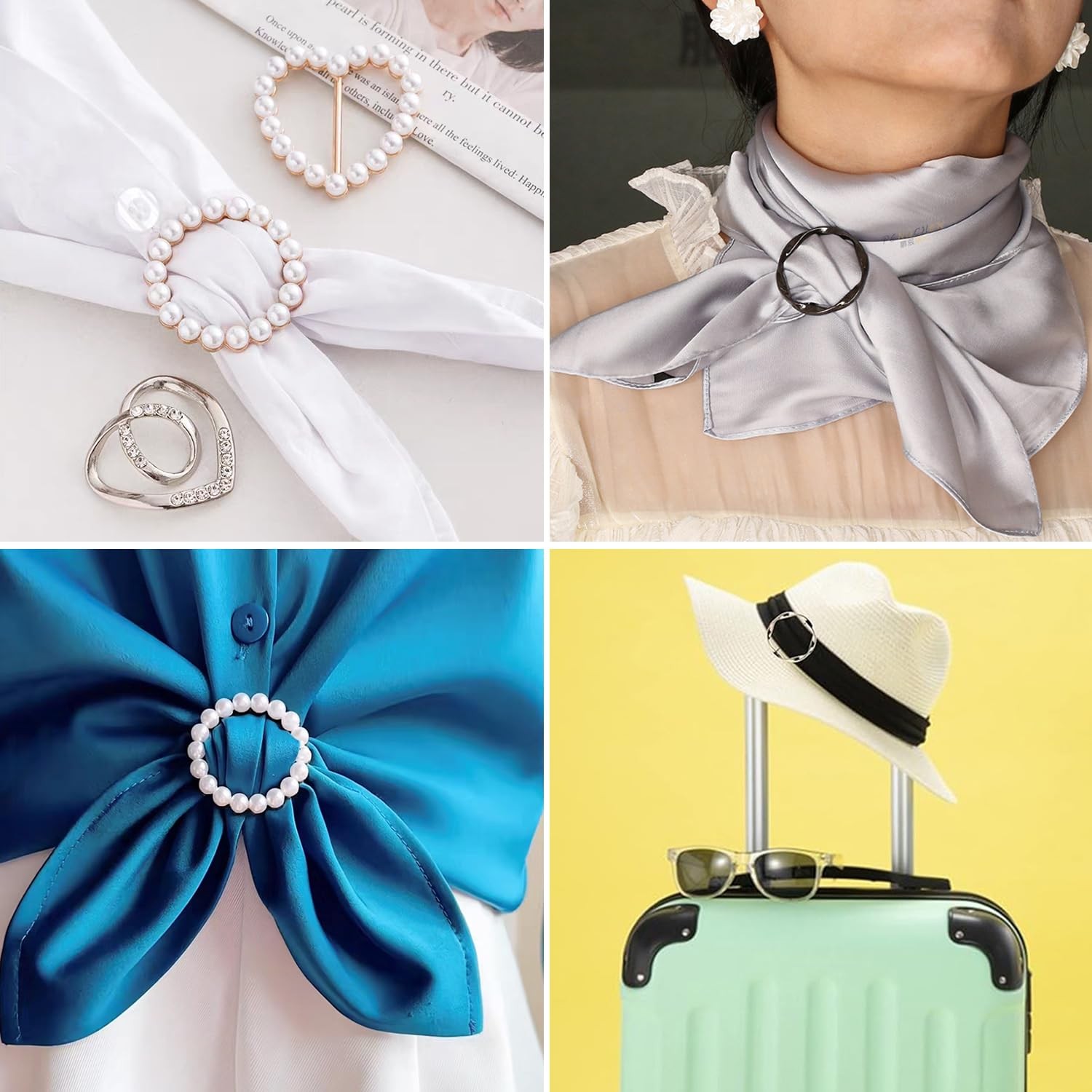 20 Pcs Scarf Ring and Slides for Scarves, Rings Multiple Sizes, Coloful