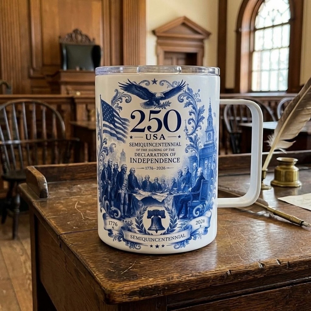 USA 250th Anniversary 13oz Stainless Steel Insulated Mug with Lid 1776-2026
