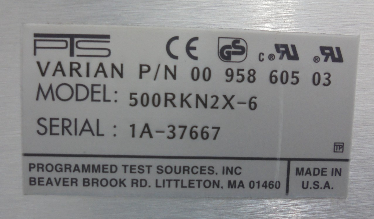 Programmed Test Sources Inc 500RKN2X-6 Frequency Synthesizer 1-500MHz PTS 500