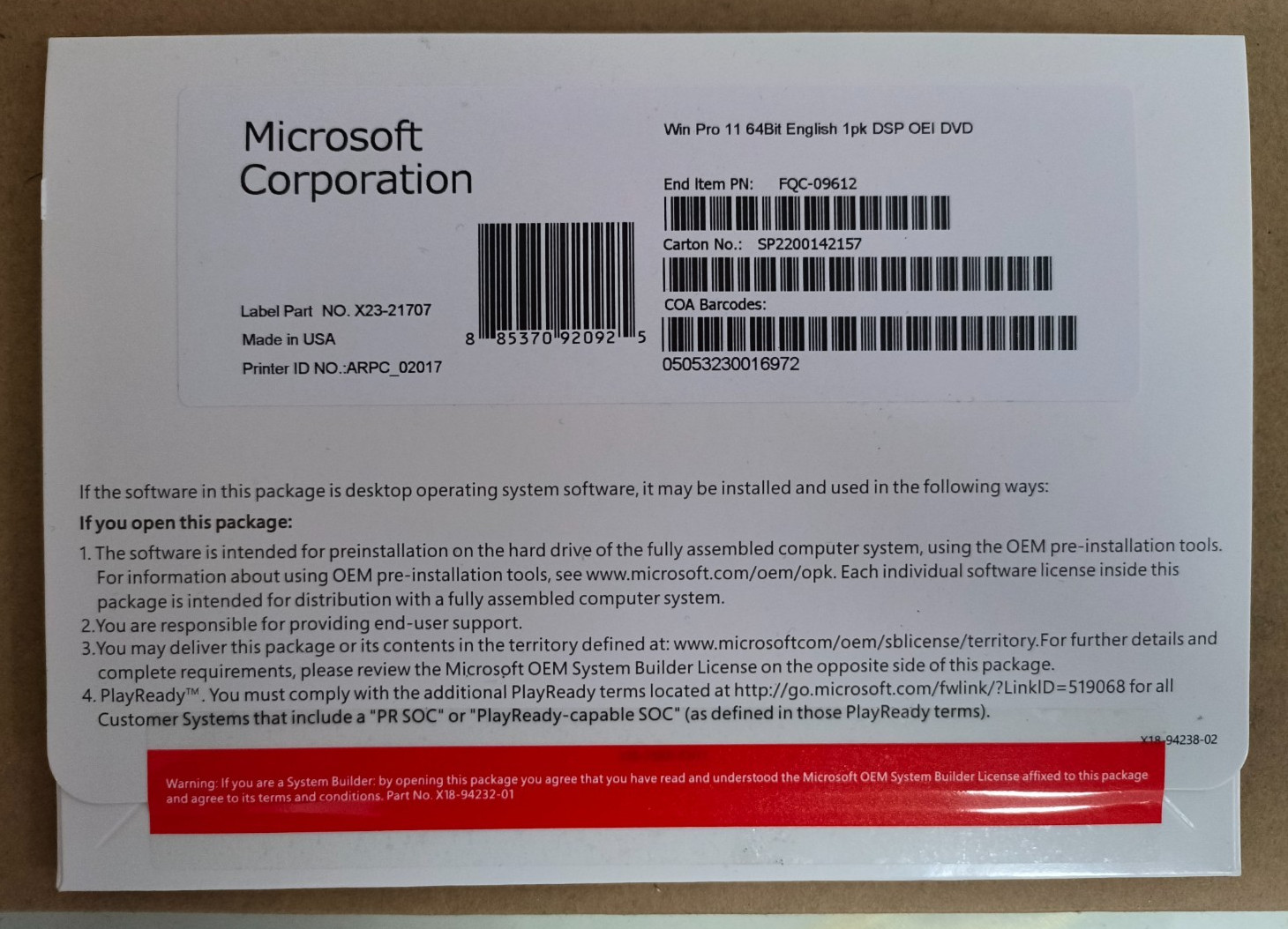 Windows 11 Pro 64-bit Installation DVD & Product Key- US STOCK FREE SHIPPIING