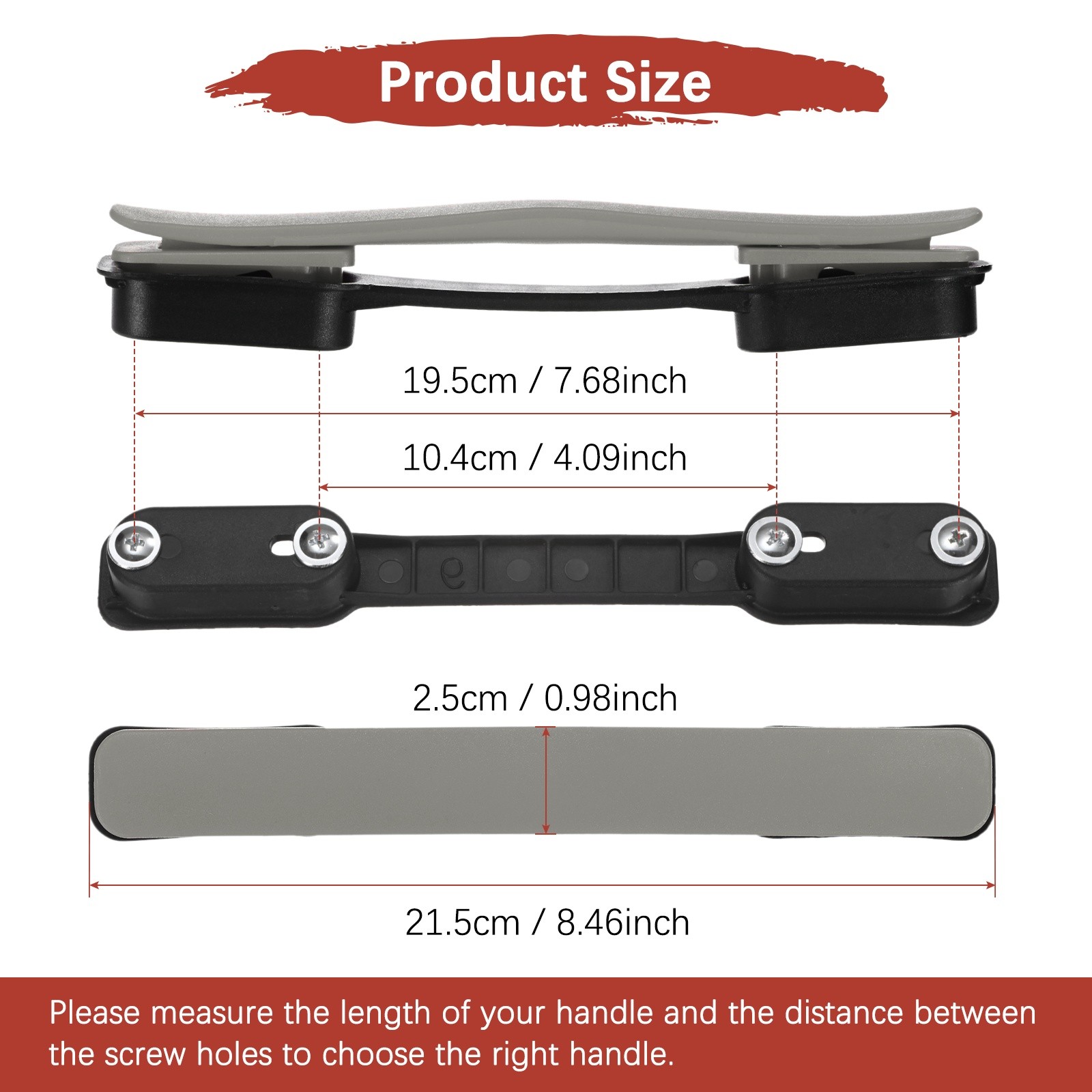 2PCS Luggage Replacement Handle for Suitcase - [Rock Grey-8.5IN]