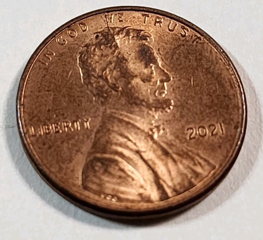 2021-P Lincoln Cent Spike Head Die Crack Penny A1