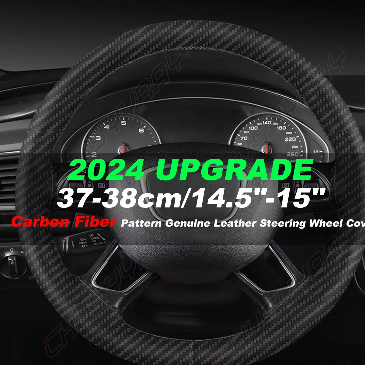 15" DIY Steering Wheel Cover Genuine Leather for NISSAN FRONTIER 1997-2021 New
