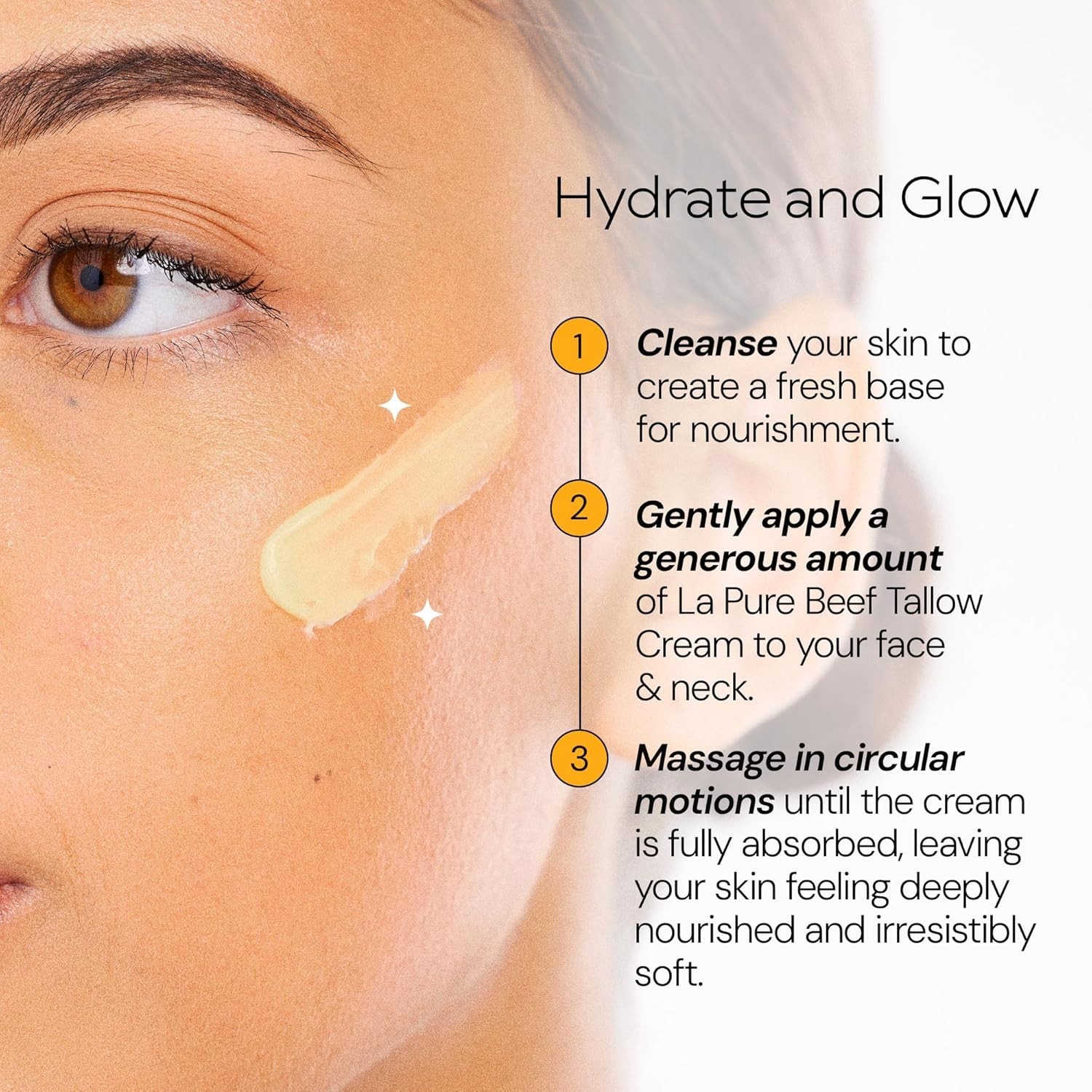 Beef Tallow for Skin, Grass-Fed Tallow Face Cream with Hyaluronic Acid, Aloe Ver