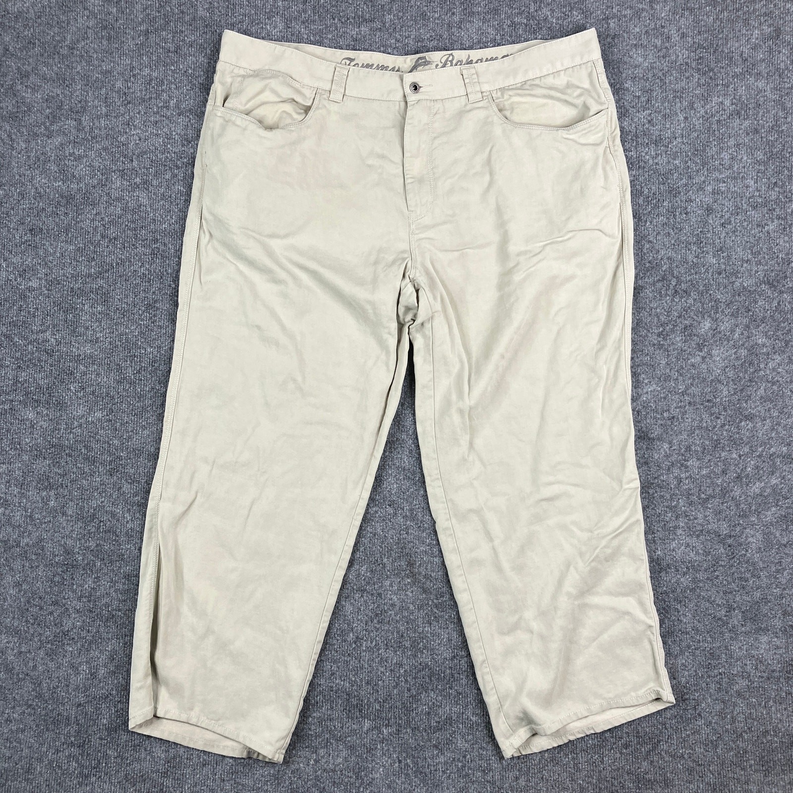 Tommy Bahama Pants Mens Size 42 Beige Tencel Cotton Casual Lightweight Chino