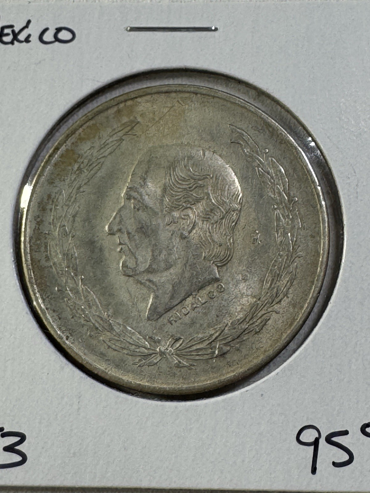 1953 Mexico 5 Pesos Large Silver Coin