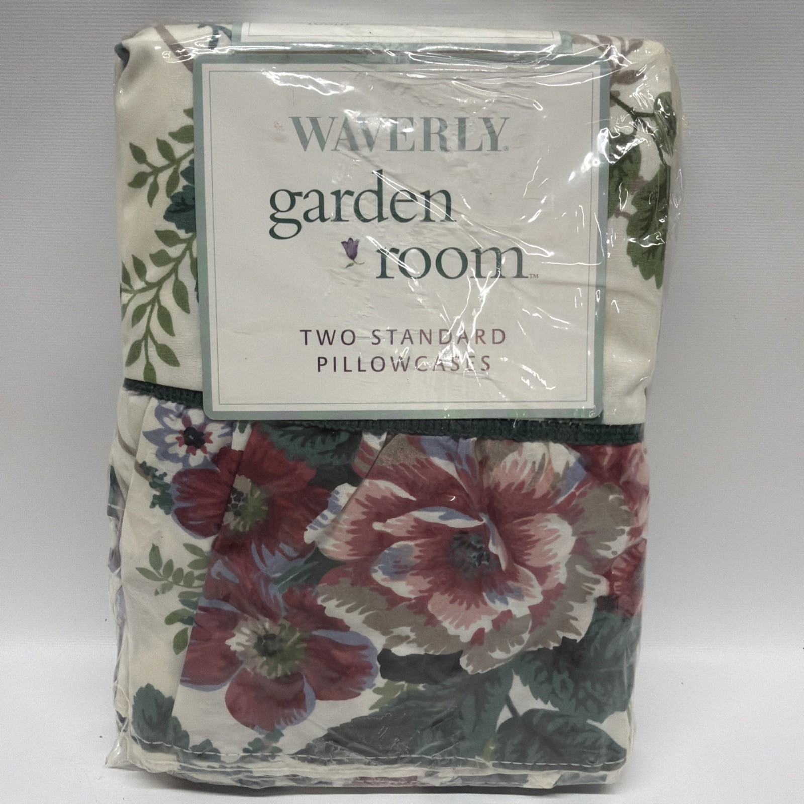 Waverly Garden Room Pleasant Valley Floral Cottage Two Standard Pillowcases New