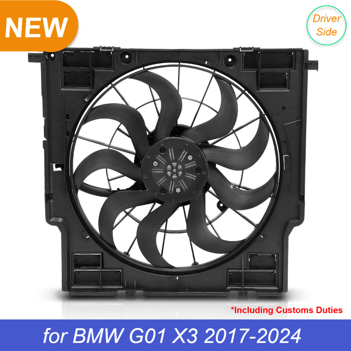 Premium Quality Radiator Fan Cooling Motor for BMW G01 X3 2017-2024 F26 G02 X4