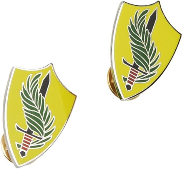 PAIR OF US ARMY SPECIAL FORCES DRESS LAPEL HAT PIN BADGE insignia yellow