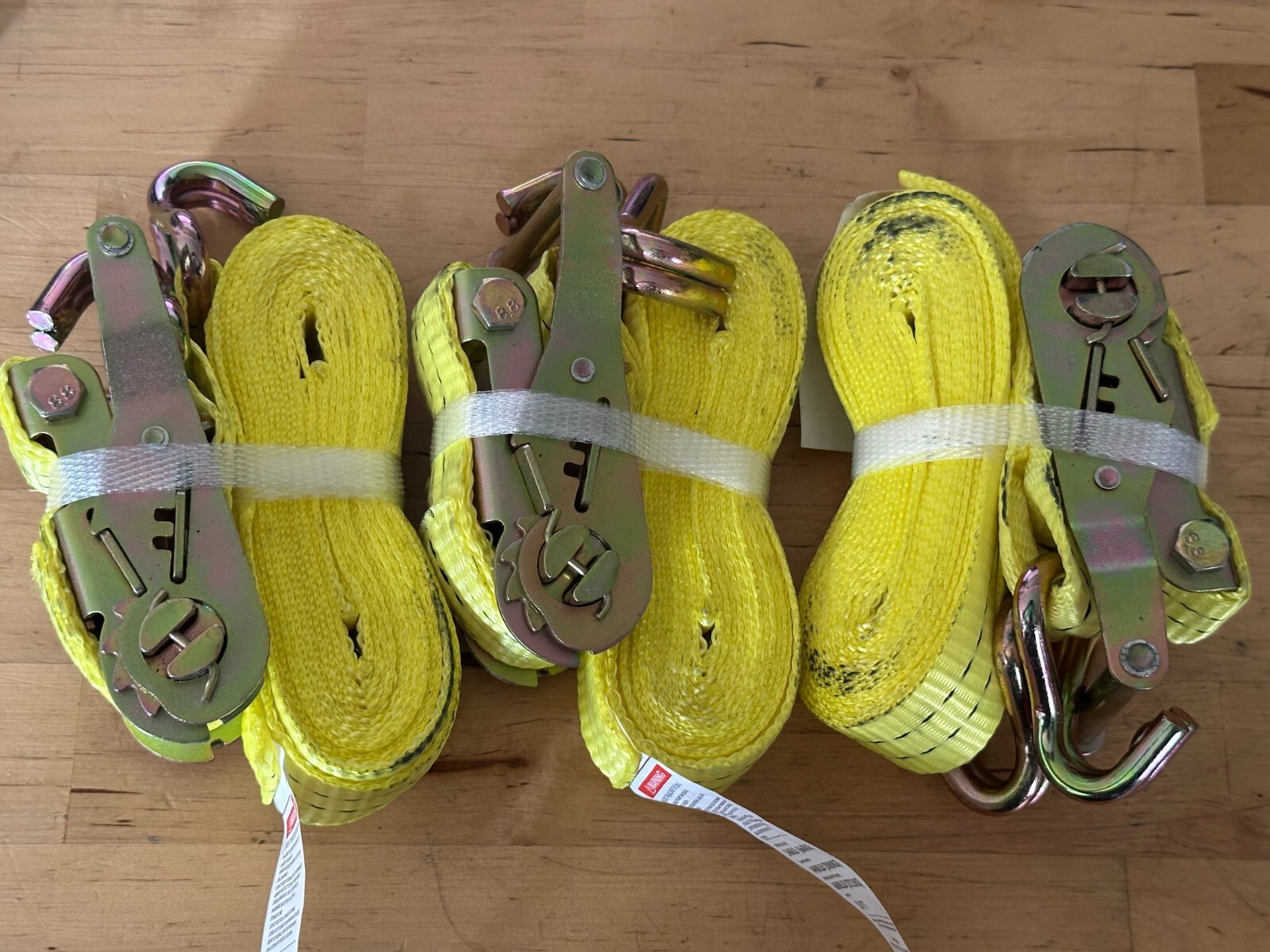 3x Heavy Duty Polyester Ratchet Straps 1.5" x 15ft 4400LB Towing Truck Cargo