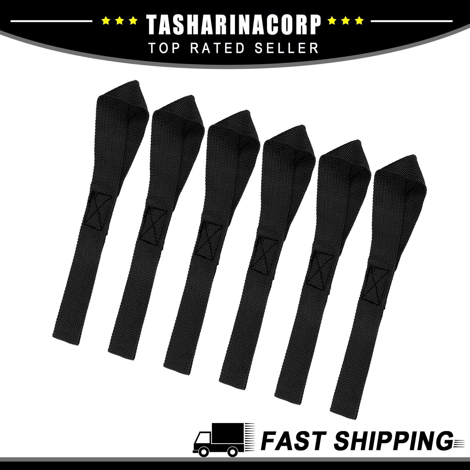 Universal Piece of 6 Cargo Belt Soft Loop Tie Down Strap Belt for Motorcycle