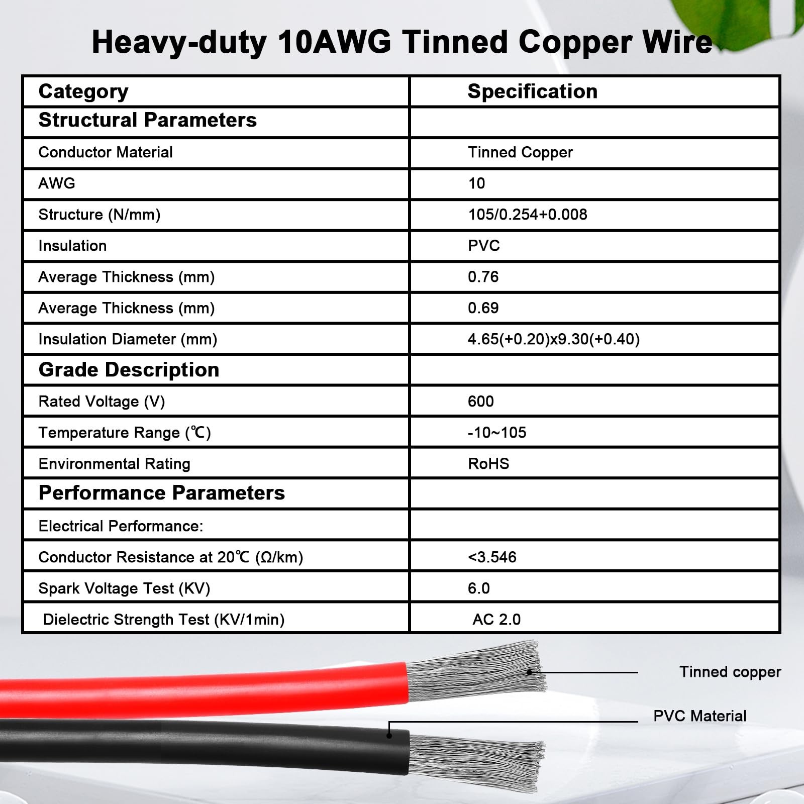 XRDS -RF SAE Extension Cable 50FTSAE SAE Heavy Duty 10AWG Tinned Copper Wire