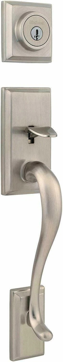 Kwikset 800HE LIP15 SMT Hawthorne Handleset Satin Nickel Smart Key-EXTERIOR ONLY