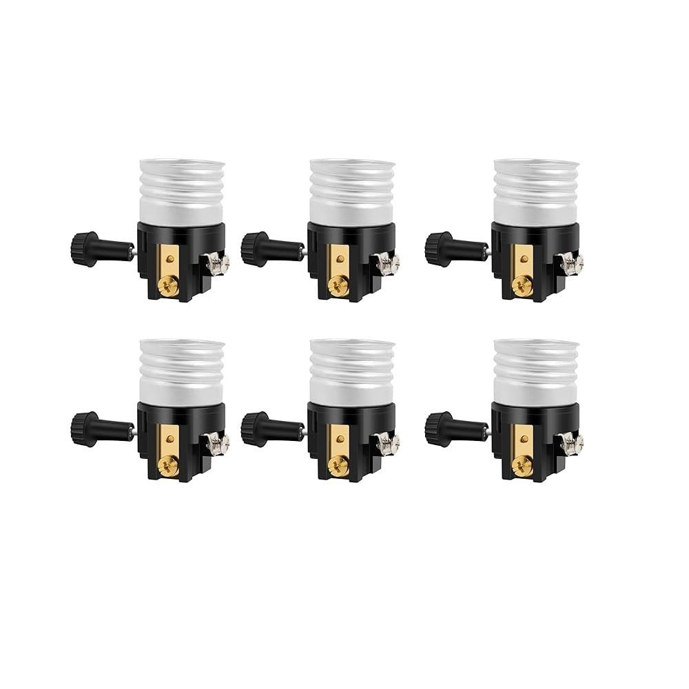 2 Pack E26 Lamp Socket Replacement with On Off Switch Knob for Table Lamps USNew