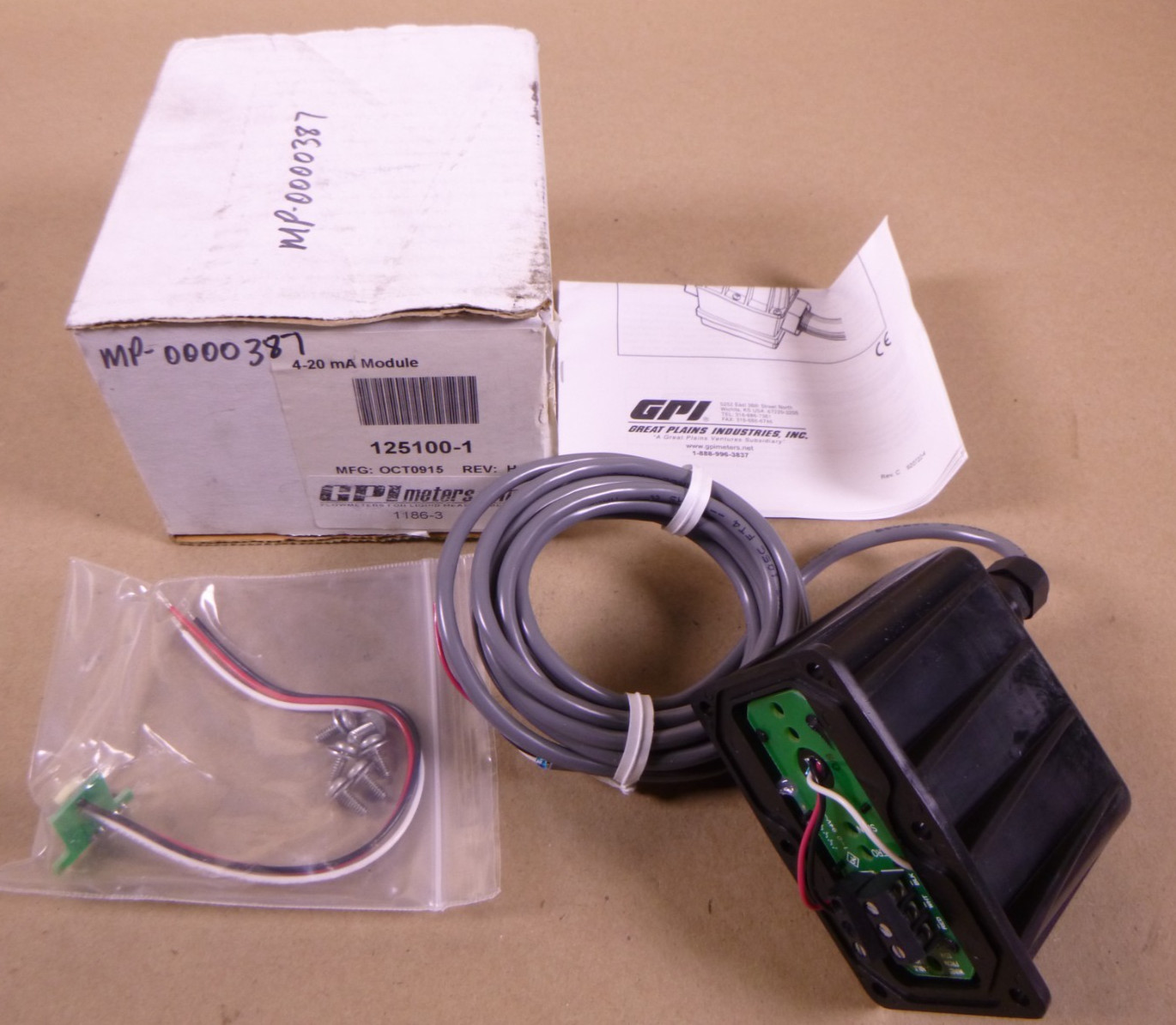GPI Meters 125100-1 4-20mA Transmitter Module For G2 Series Meter