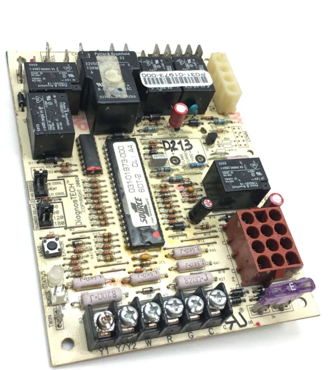 York Luxaire Coleman 031-01973-000 Control Circuit Board 6DT-2 CL:A4 used #D213