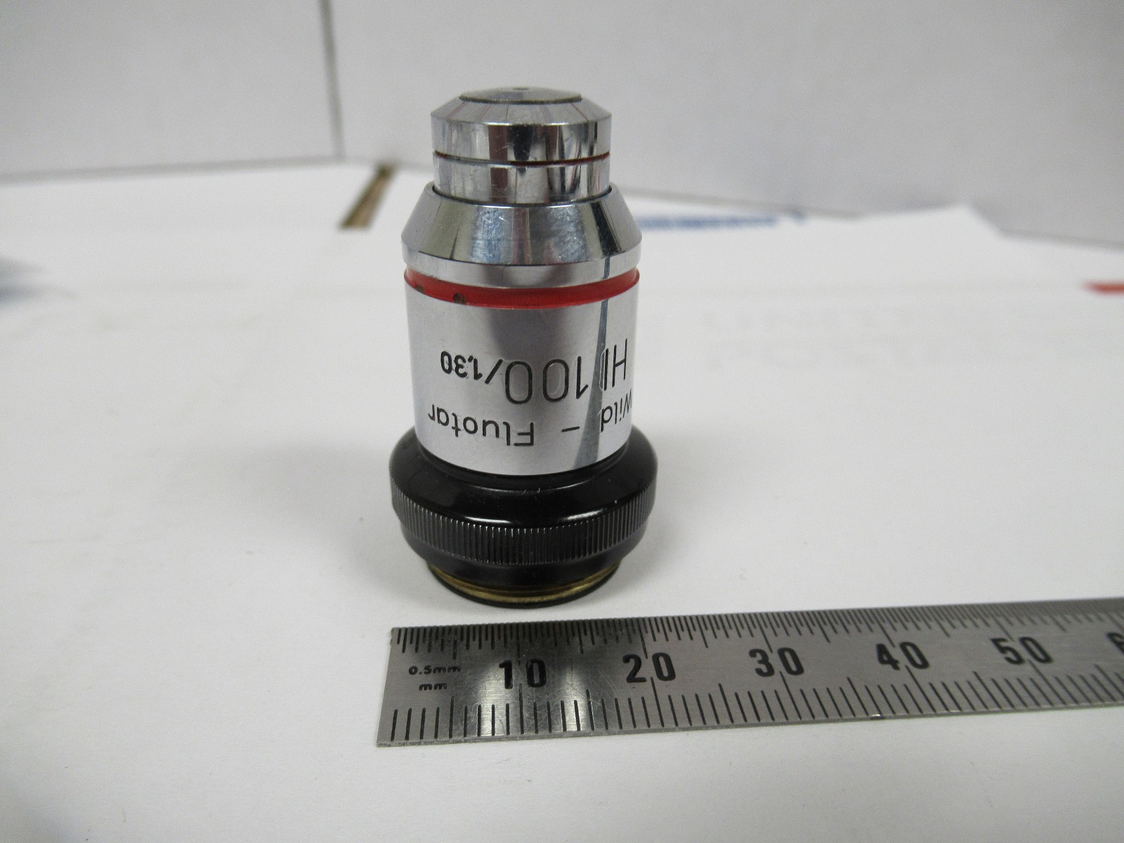 WILD HEERBRUGG SWISS FLUOTAR OBJECTIVE 100X MICROSCOPE PART PHASE AS PIC V9-A-31
