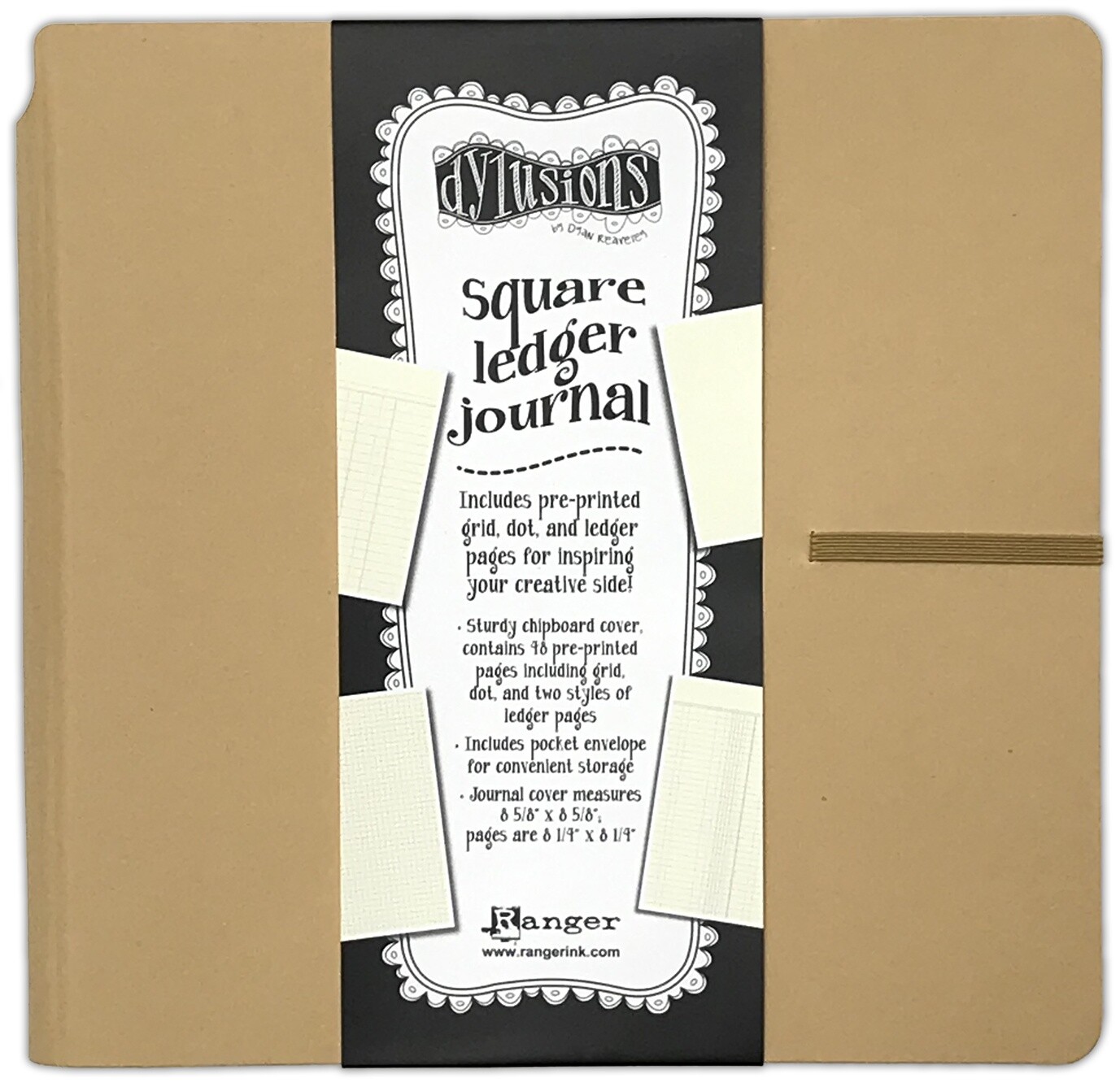 Dyan Reaveley's Dylusions Square Ledger Journal 8.625X8.625"-Kraft (Pack of 1)