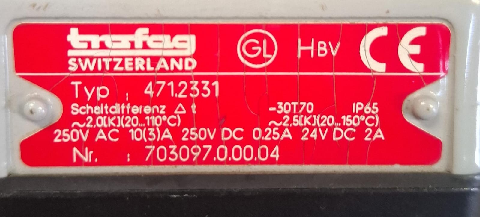 TRAFAG 471.2331 thermostat temperature switch