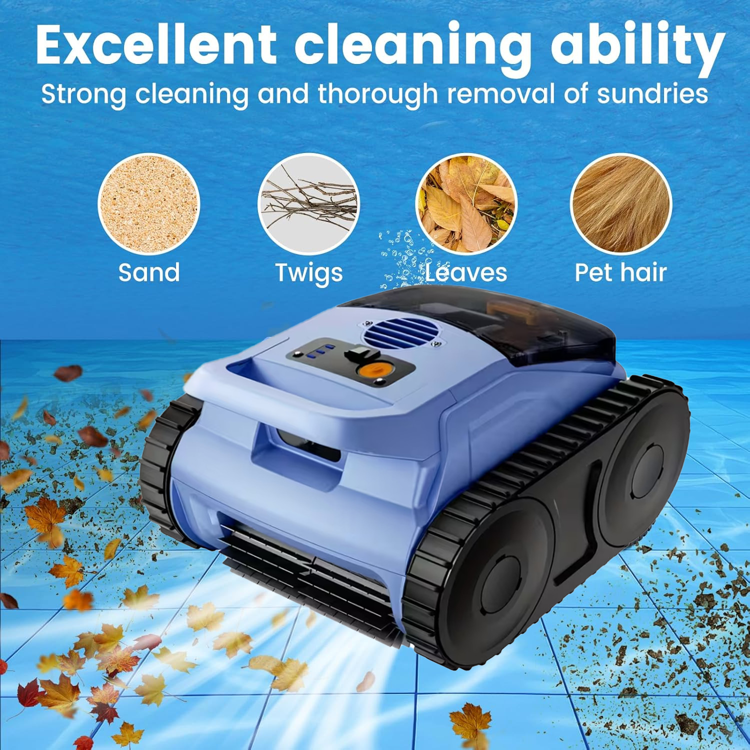 2026 Automatic Cordless Robotic Pool Vacuum for Inground Pools Wall Climbing